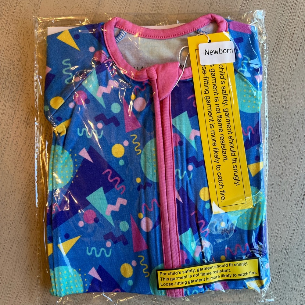 Whistleberries Little 90’s Print‎ Bamboo Footed Pajama Sleepies